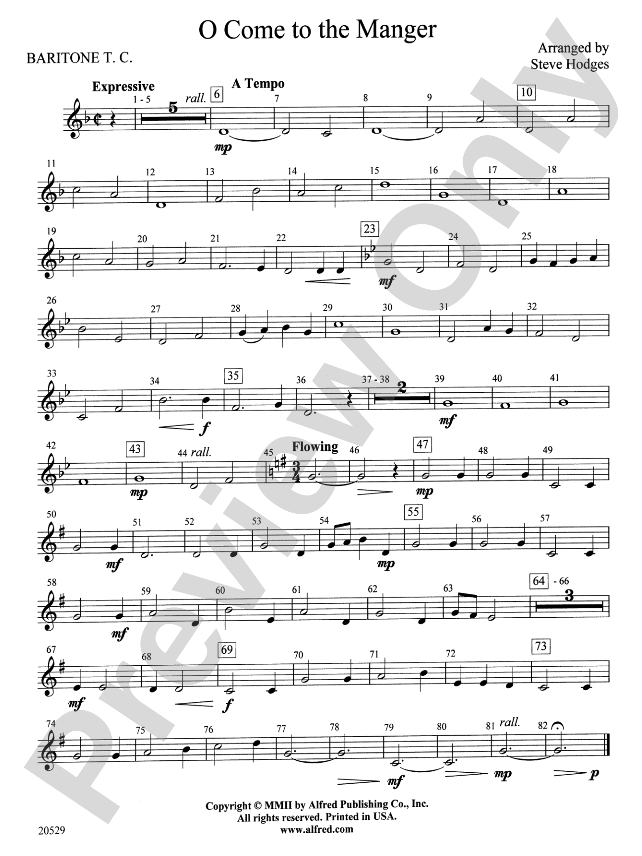 O Come to the Manger: Baritone T.C.