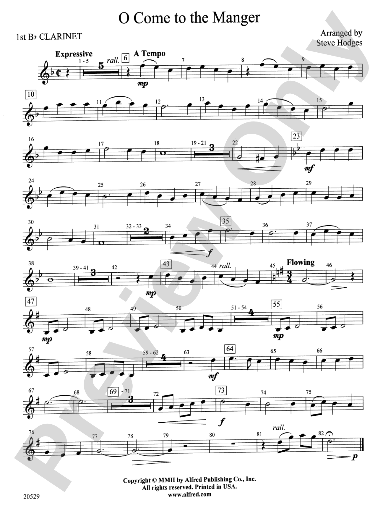 O Come to the Manger: 1st B-flat Clarinet