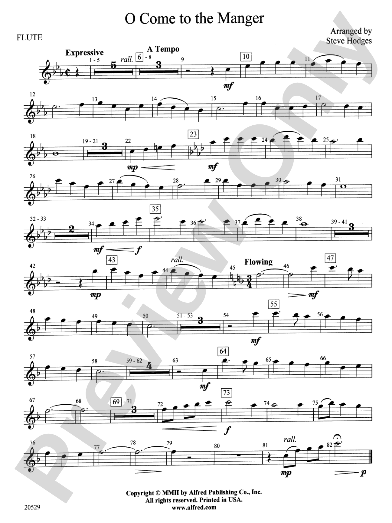 O Come to the Manger: Flute