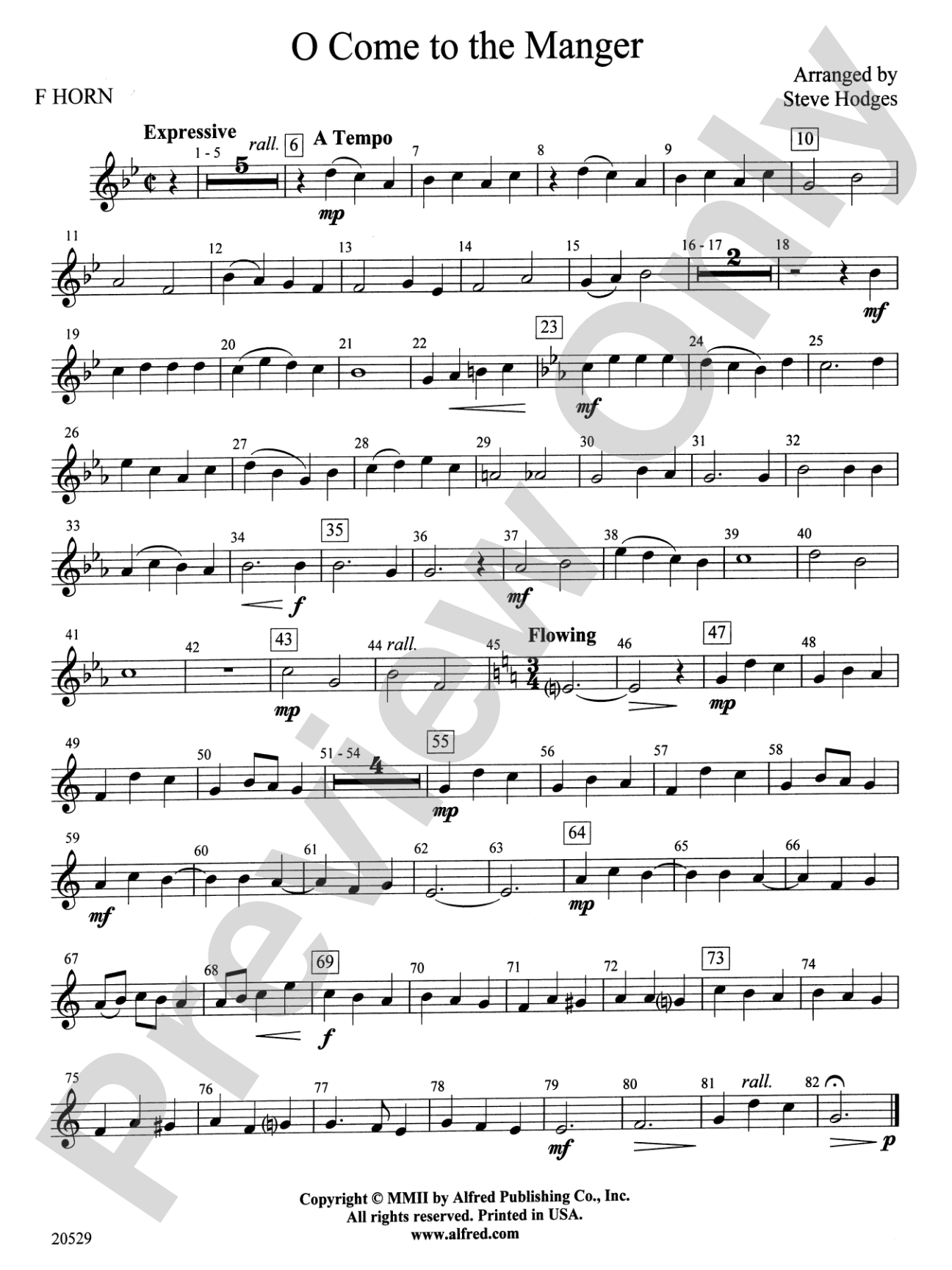 O Come to the Manger: 1st F Horn