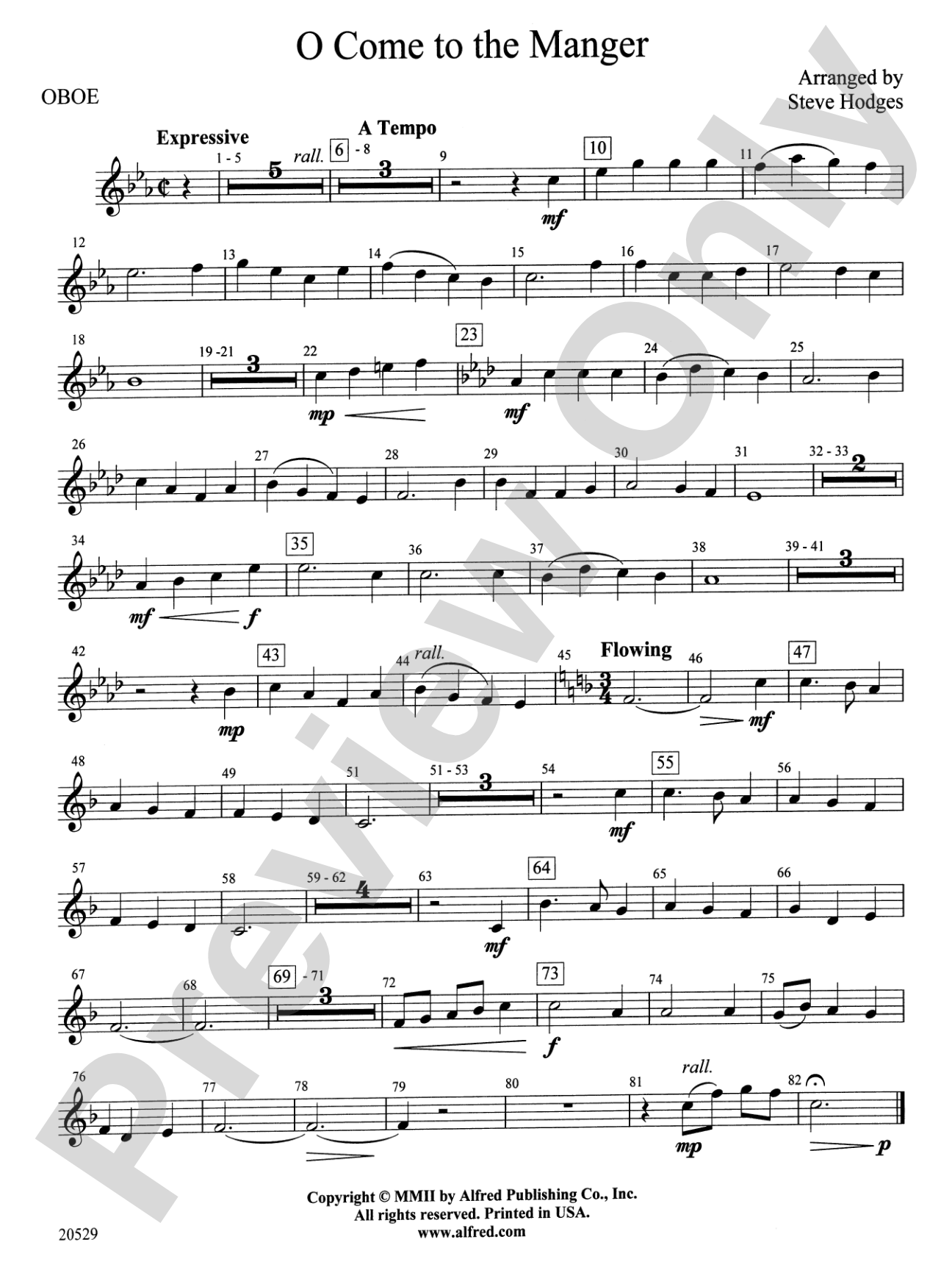 O Come to the Manger: Oboe