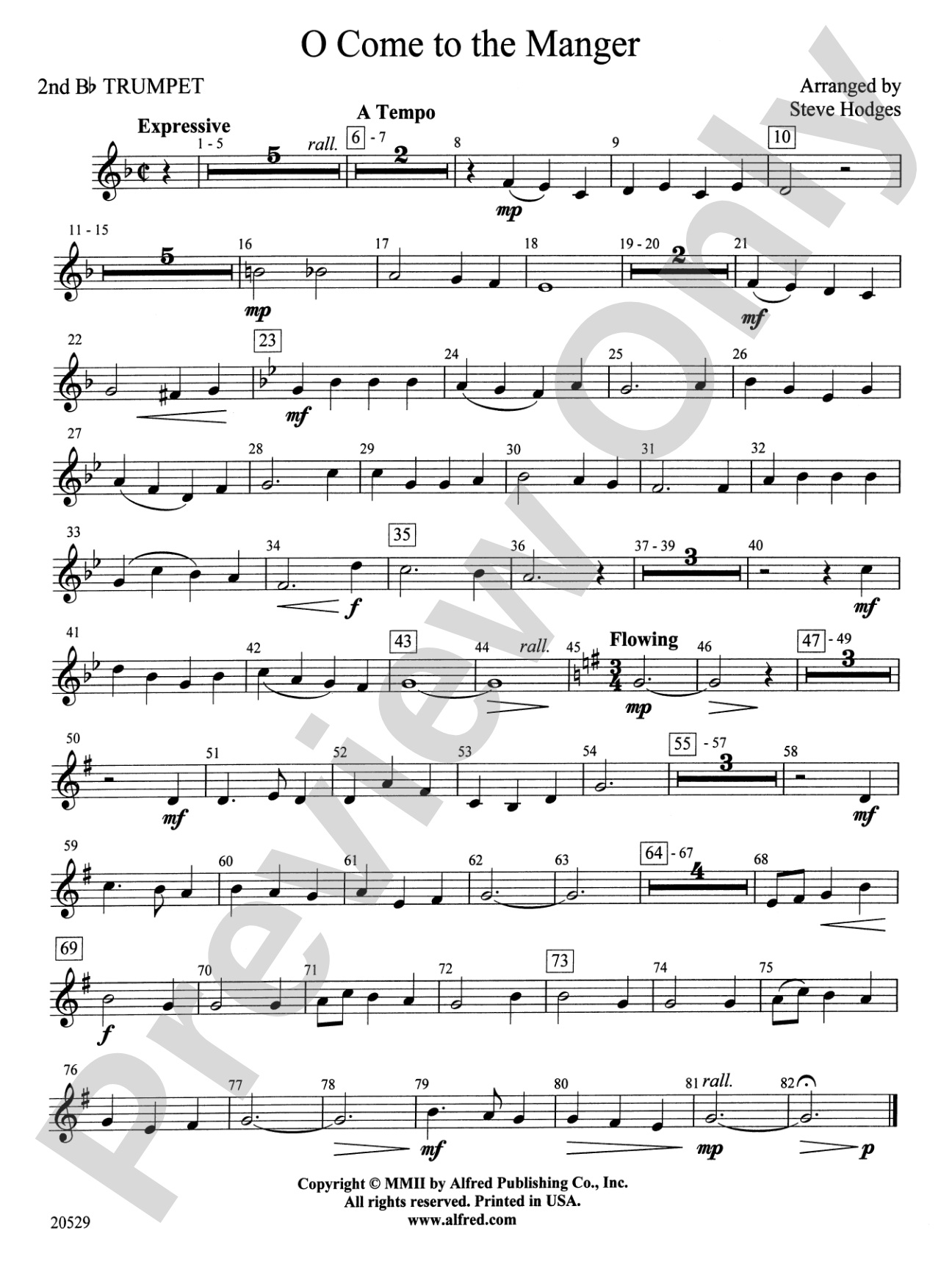 O Come to the Manger: 2nd B-flat Trumpet