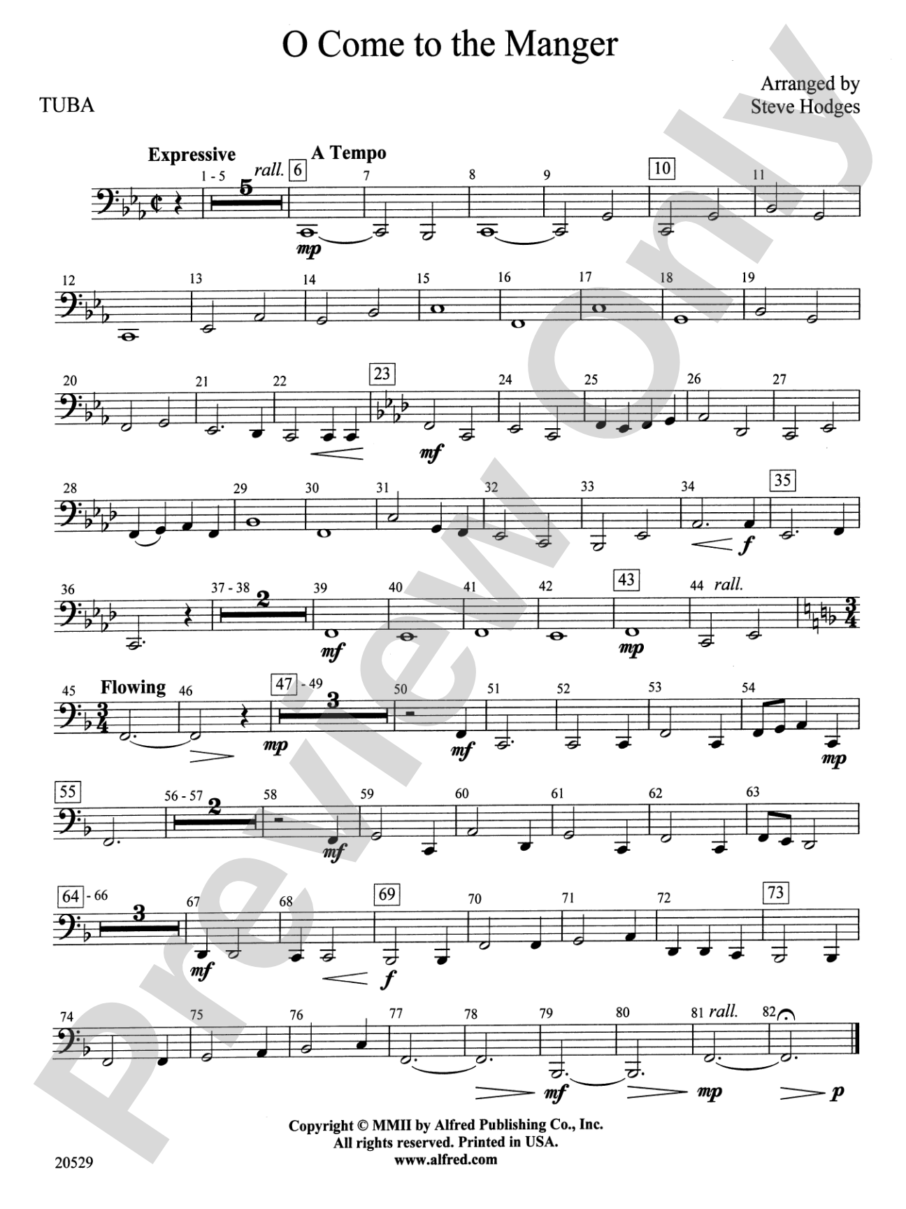 O Come to the Manger: Tuba