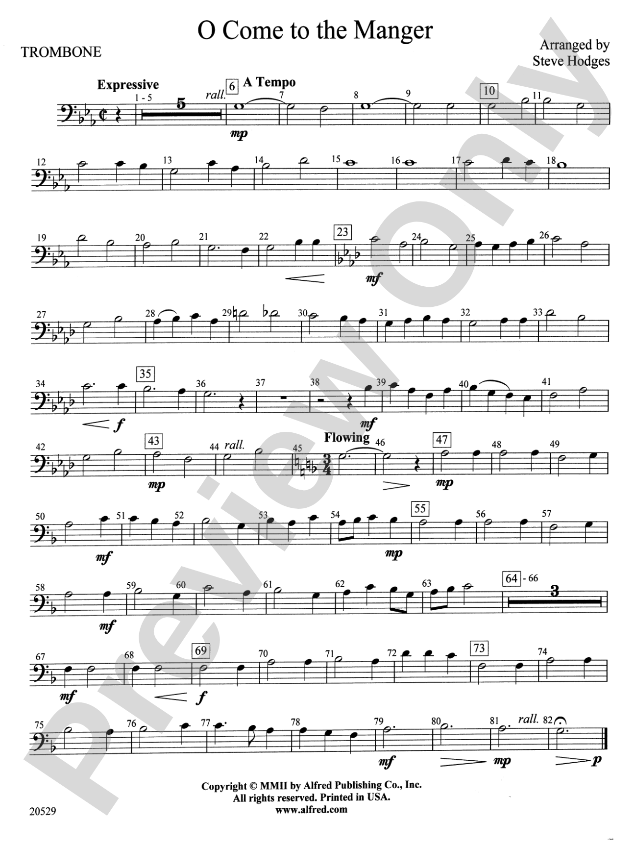 O Come to the Manger: 1st Trombone