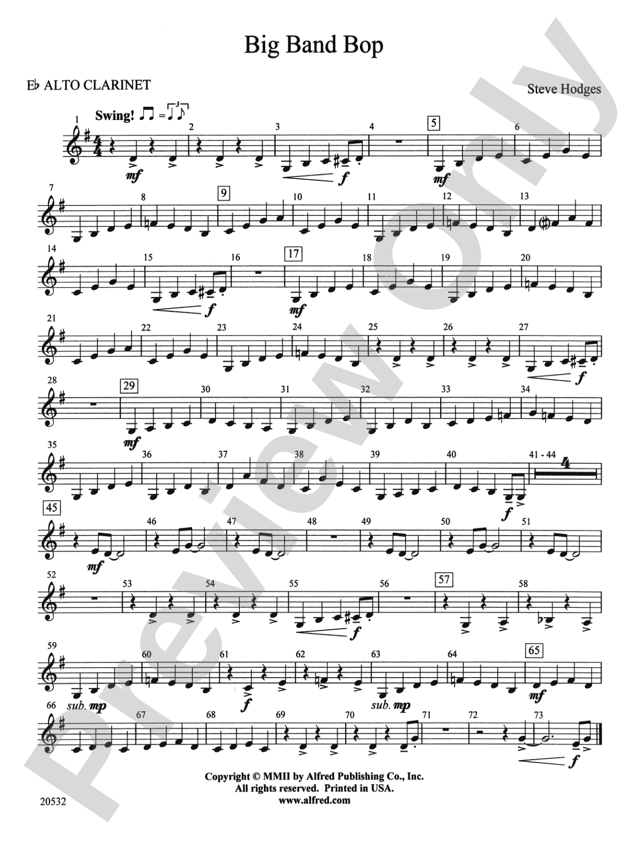 Big Band Bop: E-flat Alto Clarinet