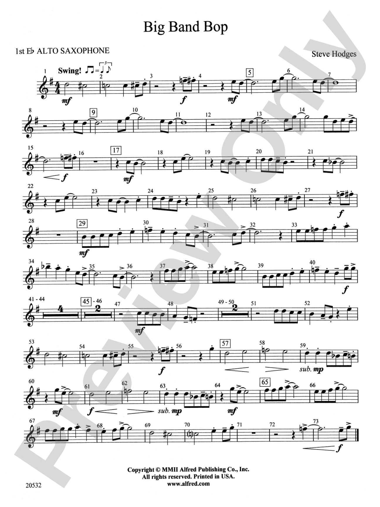 Big Band Bop: E-flat Alto Saxophone