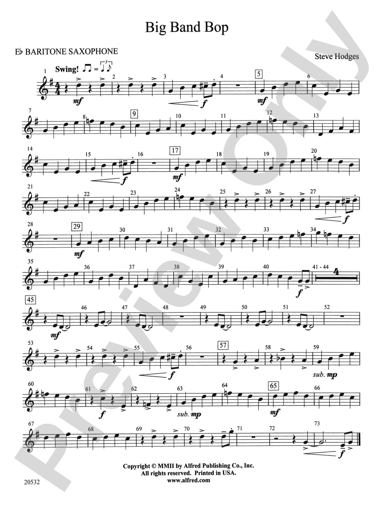 Big Band Bop: E-flat Baritone Saxophone
