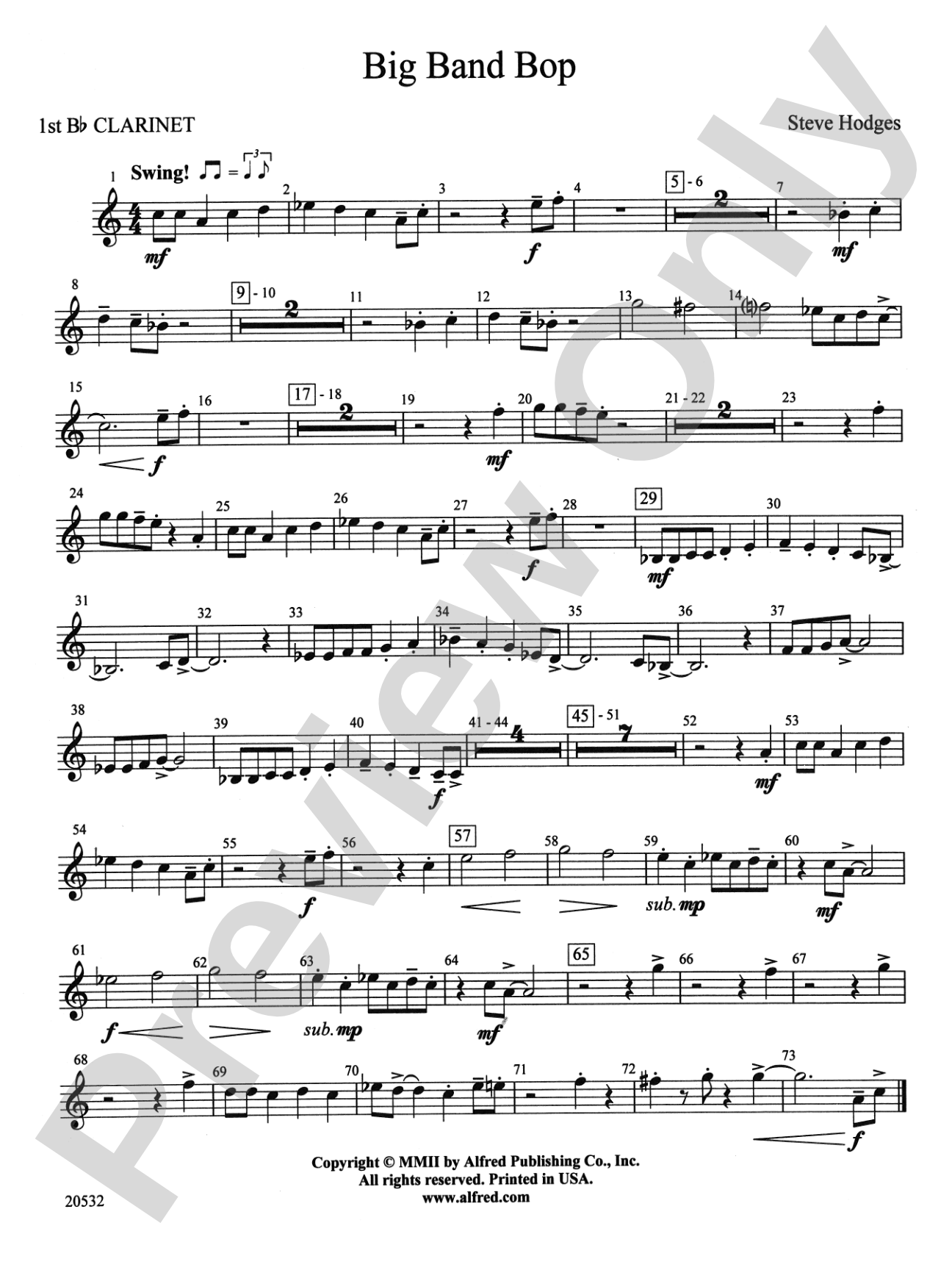 Big Band Bop: 1st B-flat Clarinet