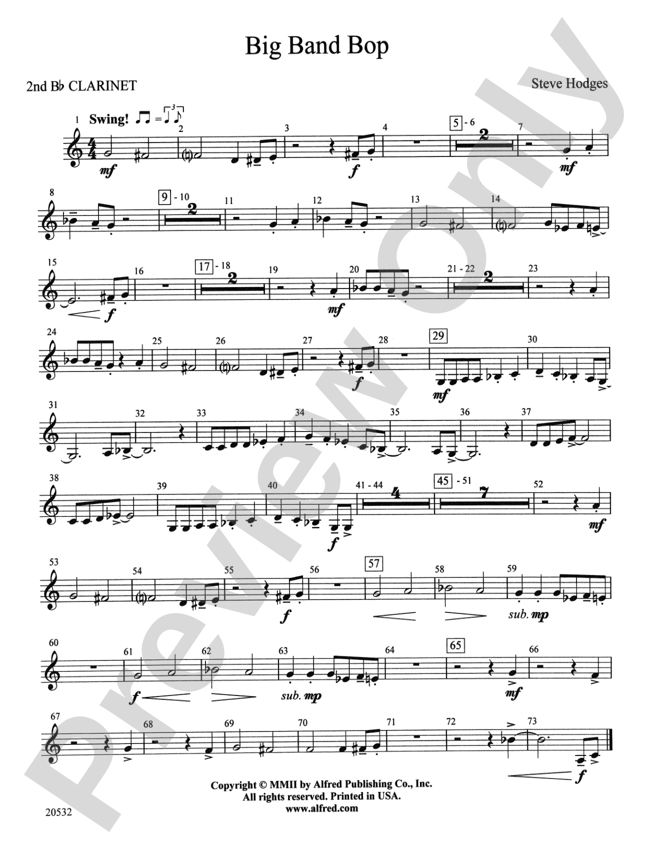 Big Band Bop: 2nd B-flat Clarinet