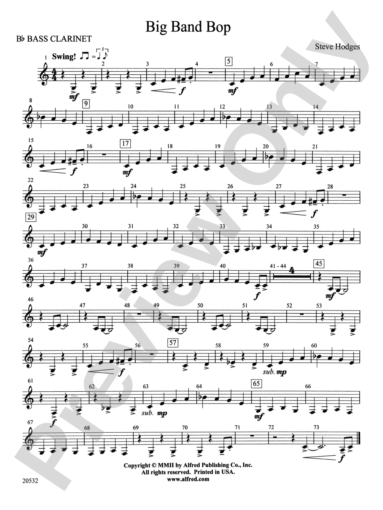 Big Band Bop: B-flat Bass Clarinet