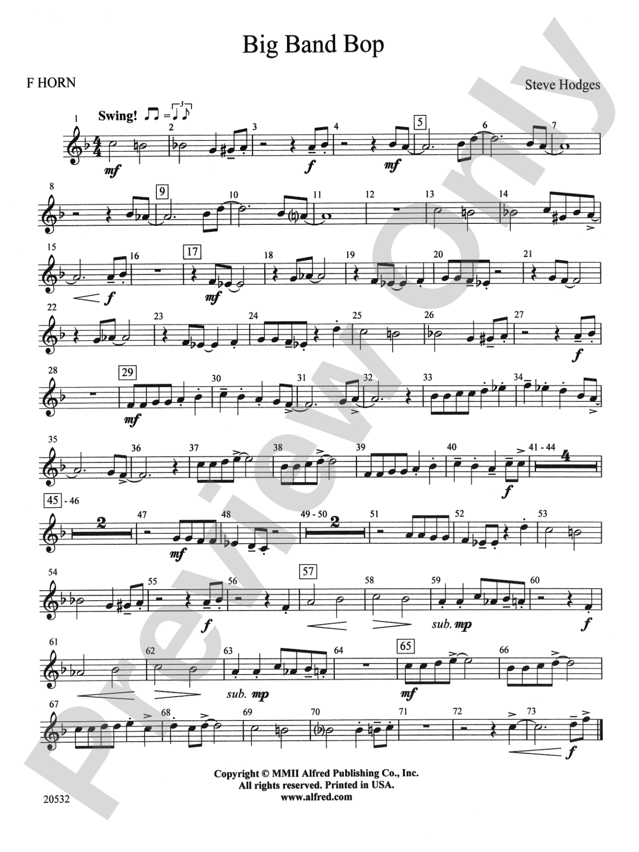Big Band Bop: 1st F Horn