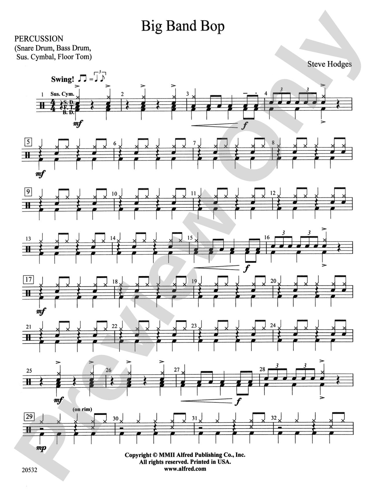 Big Band Bop: 1st Percussion