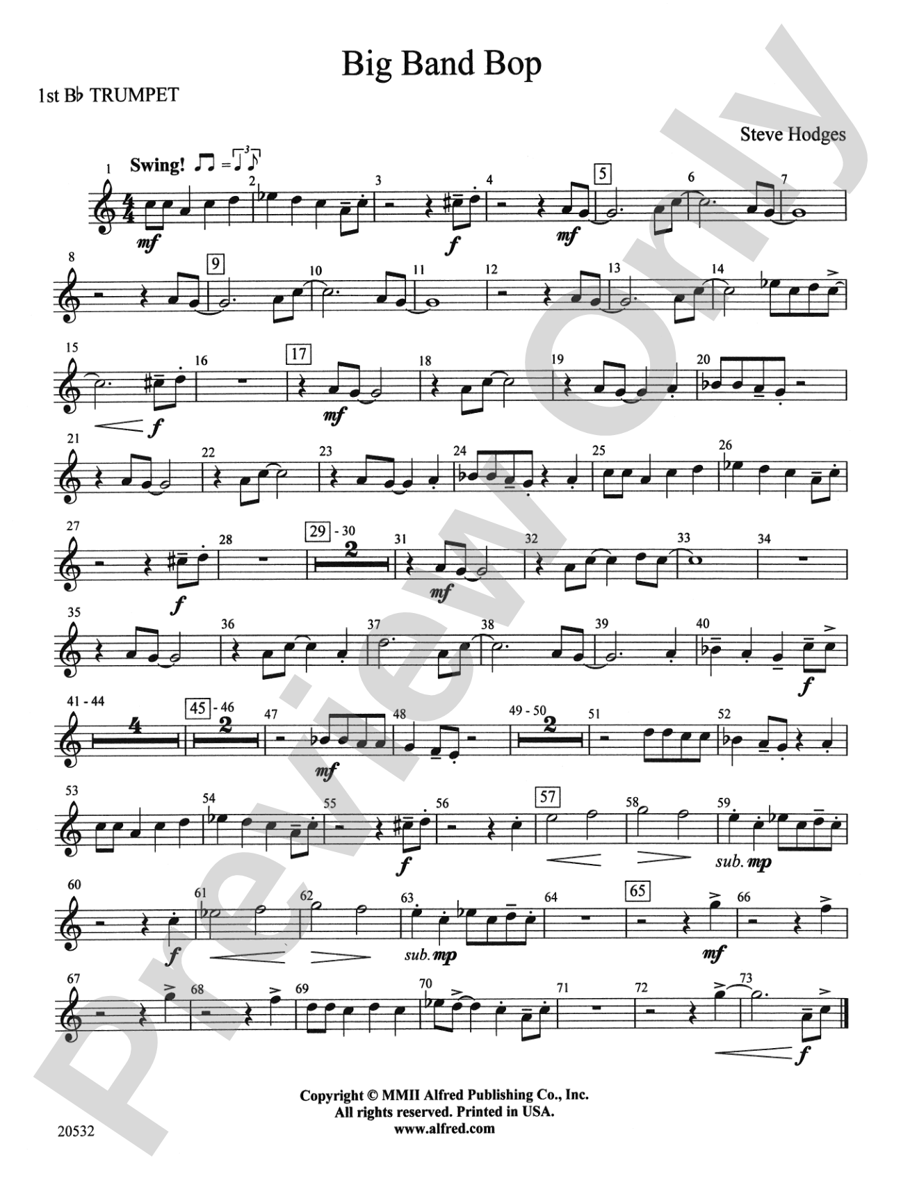 Big Band Bop: 1st B-flat Trumpet