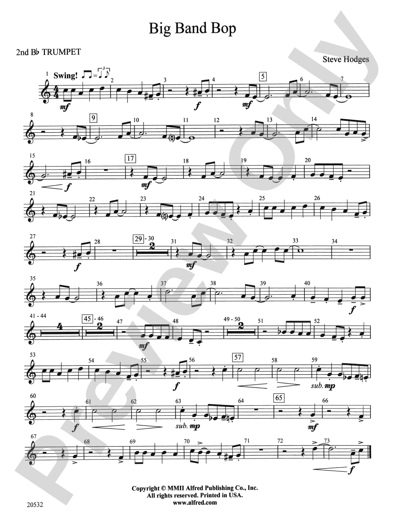 Big Band Bop: 2nd B-flat Trumpet