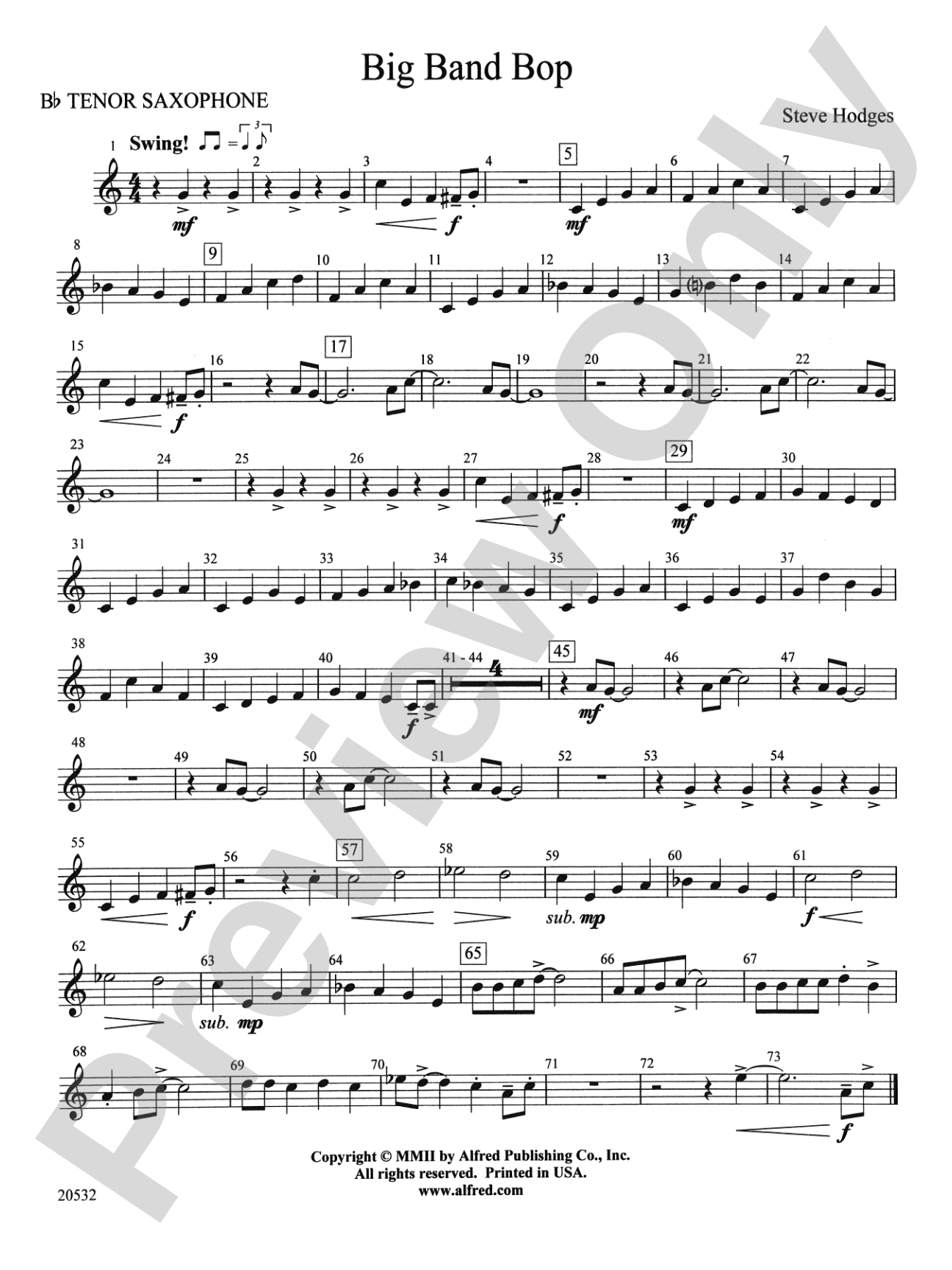 Big Band Bop: B-flat Tenor Saxophone