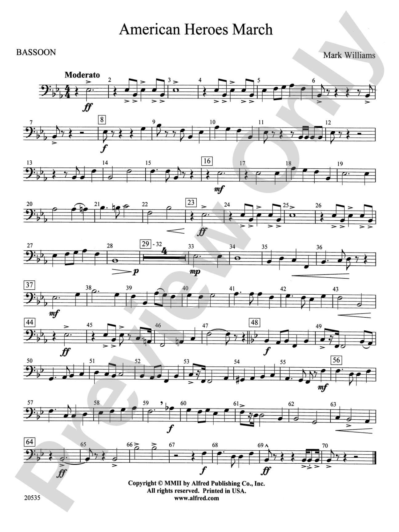American Heroes March: Bassoon