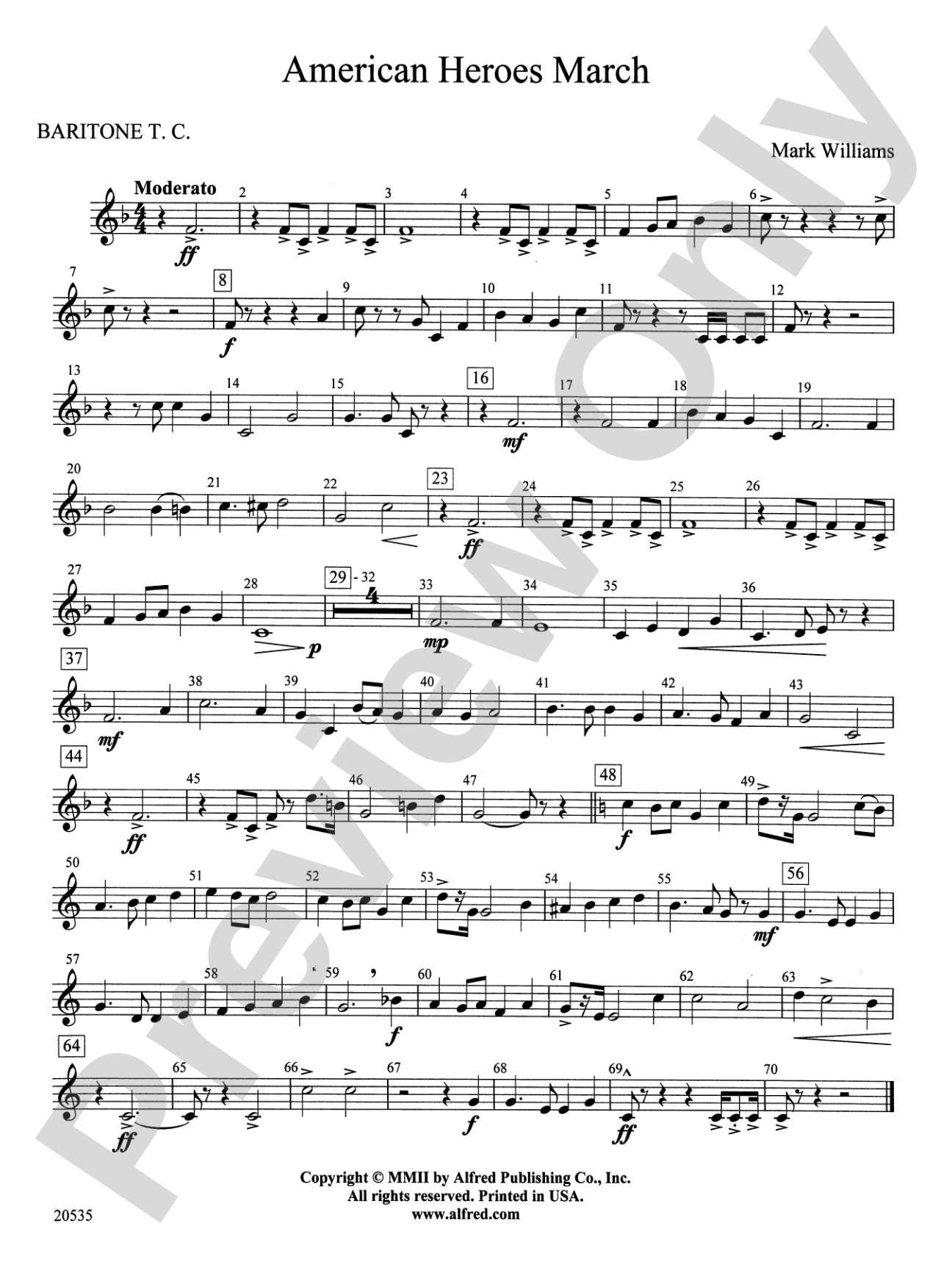 American Heroes March: Baritone T.C.