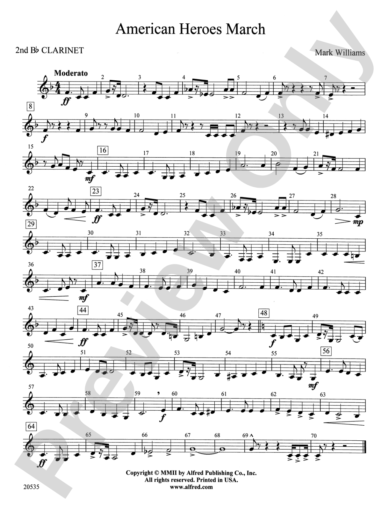 American Heroes March: 2nd B-flat Clarinet