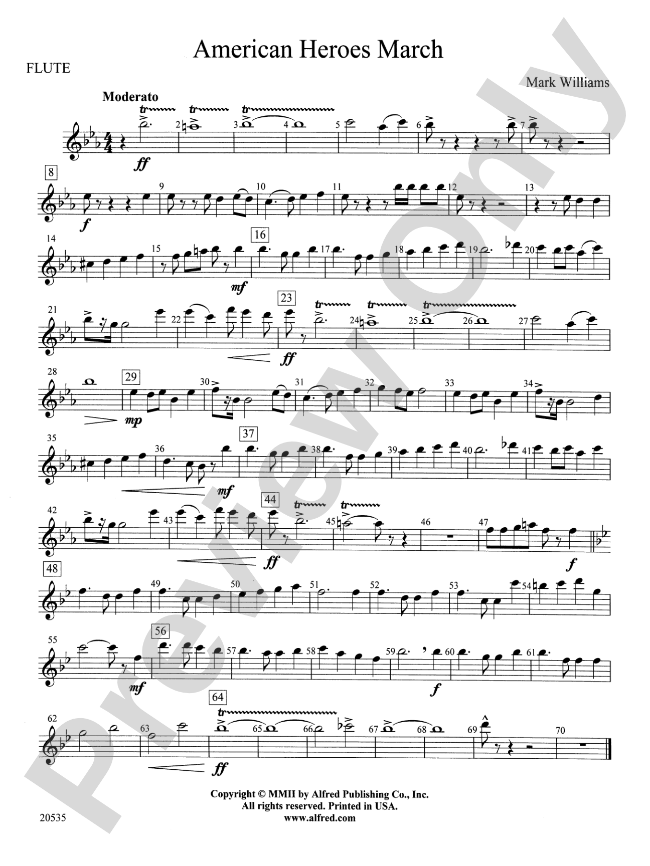 American Heroes March: Flute
