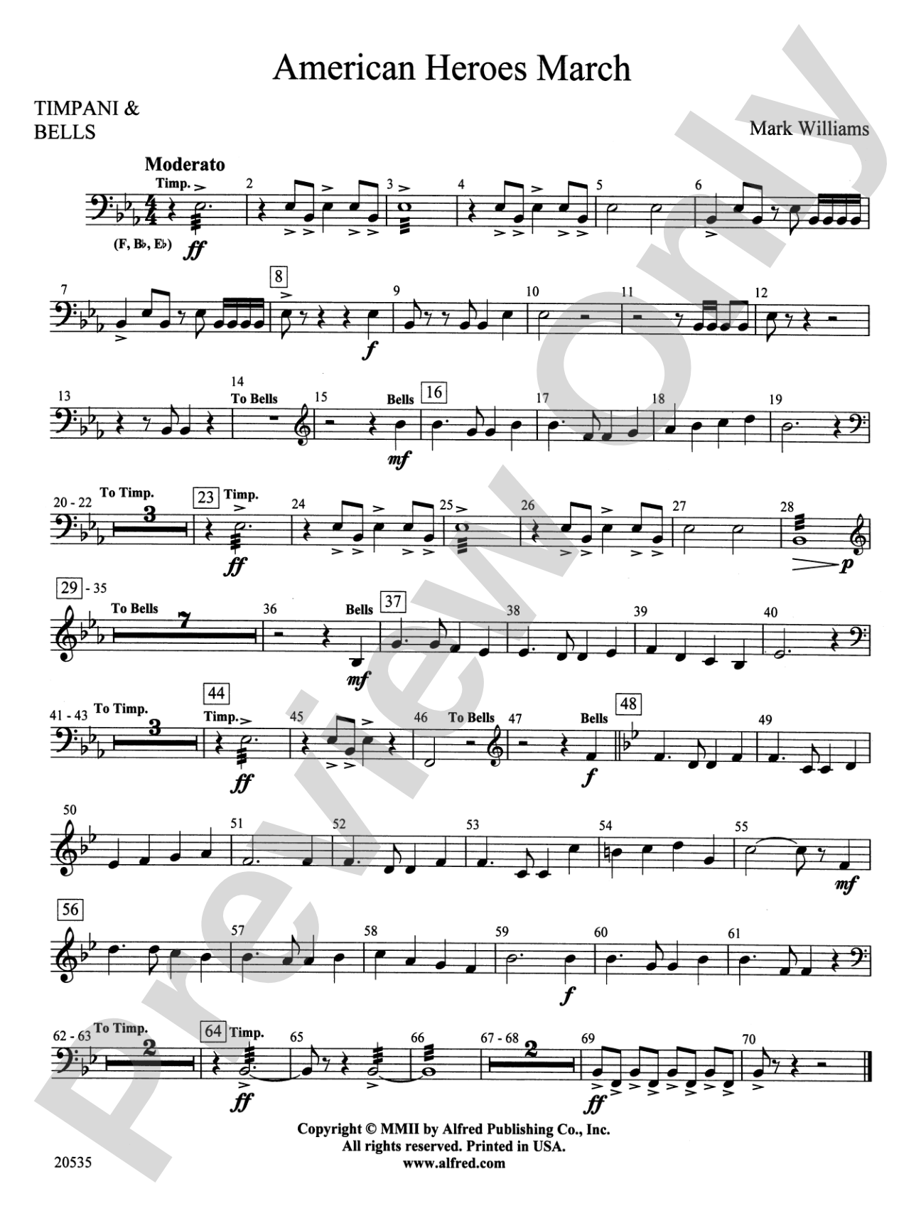 American Heroes March: Timpani