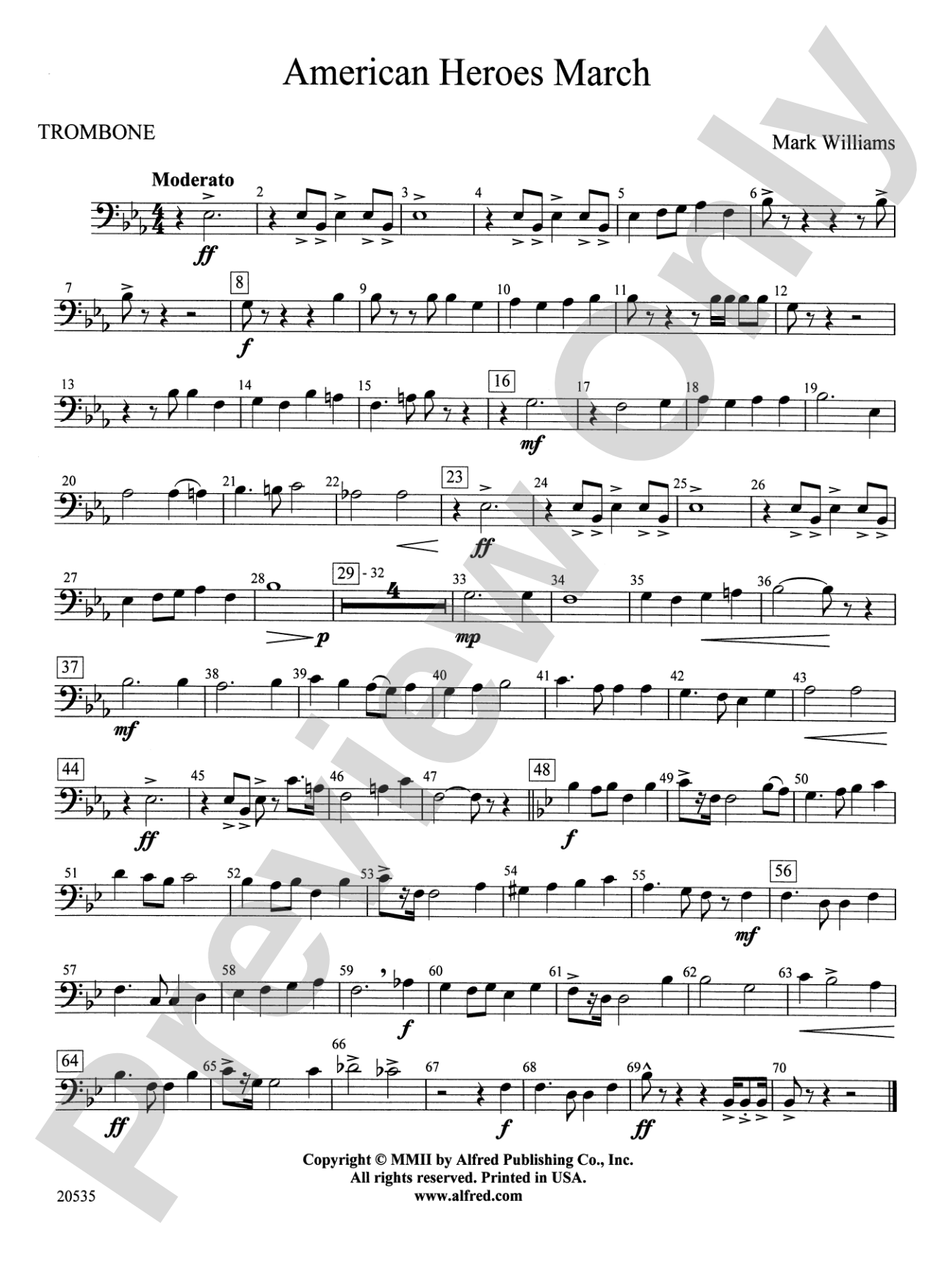 American Heroes March: 1st Trombone