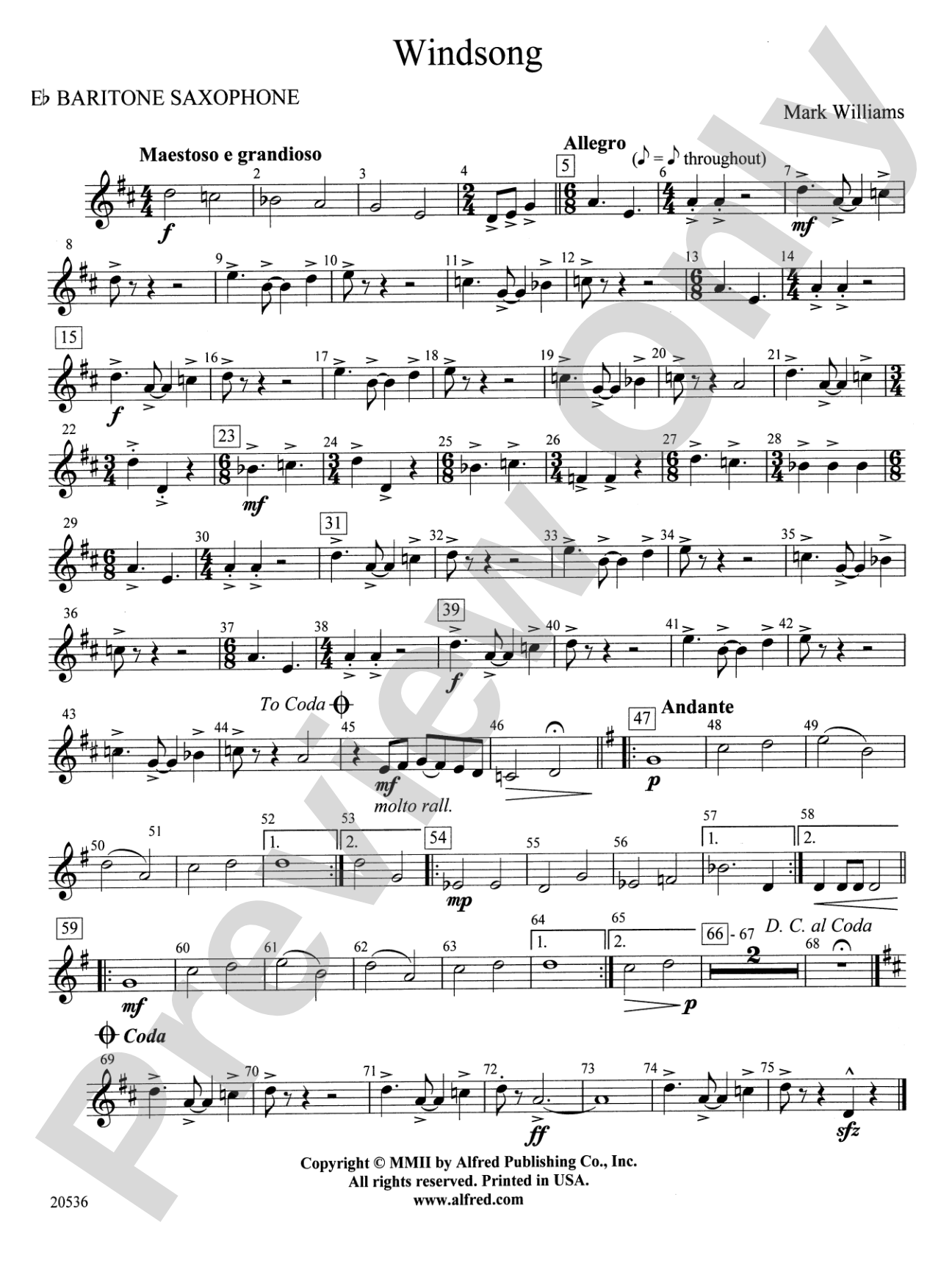 Windsong: E-flat Baritone Saxophone