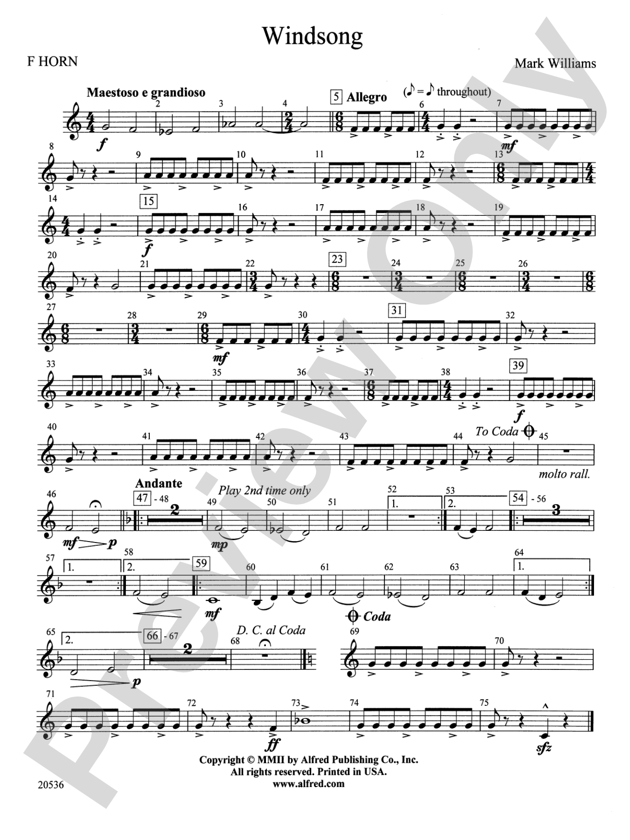 Windsong: 1st F Horn