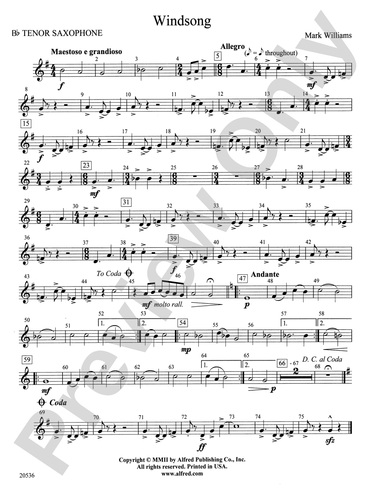 Windsong: B-flat Tenor Saxophone