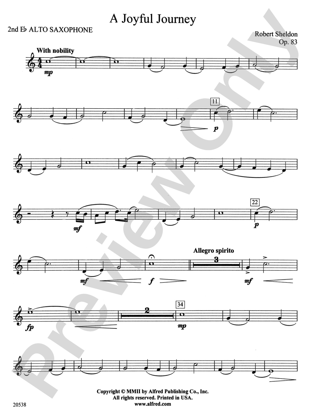 A Joyful Journey: 2nd E-flat Alto Saxophone