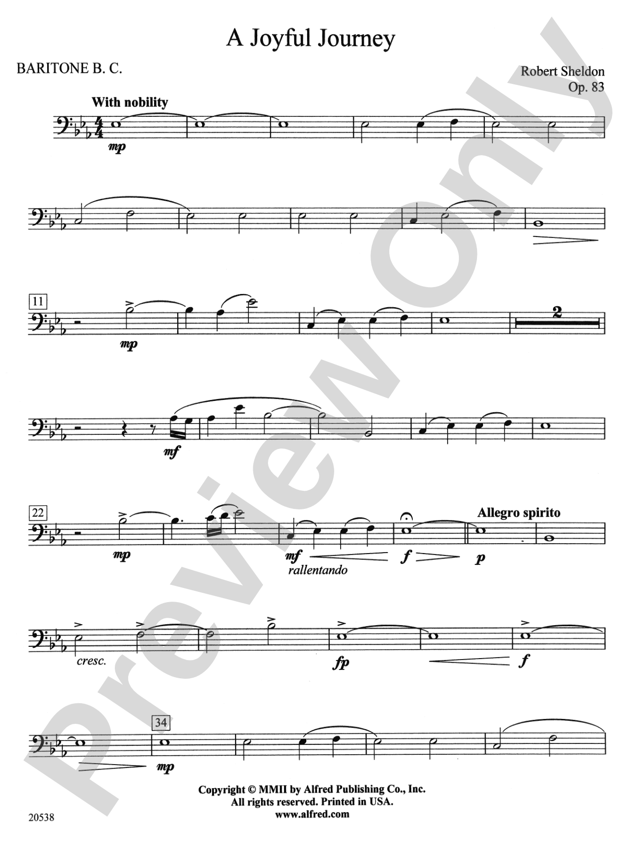 A Joyful Journey: Baritone B.C.