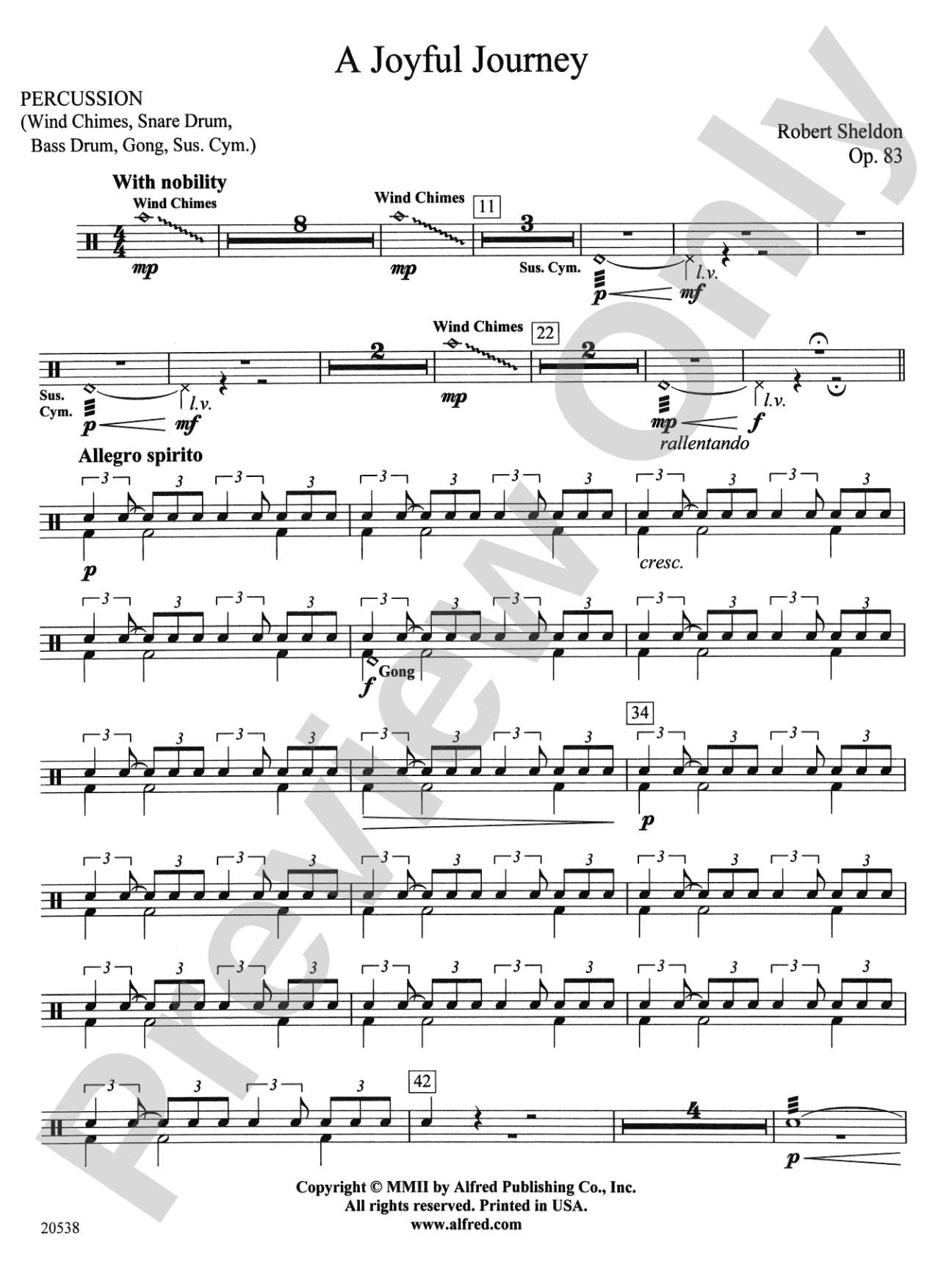 A Joyful Journey: 1st Percussion