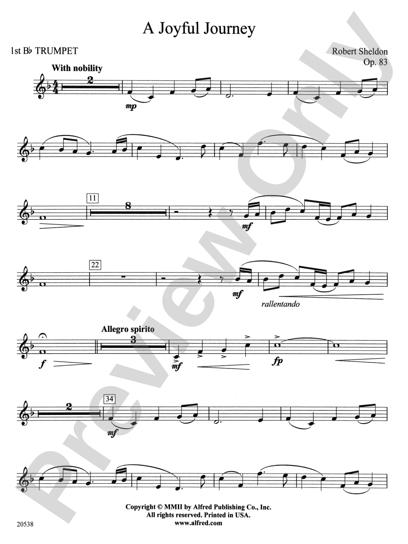 A Joyful Journey: 1st B-flat Trumpet