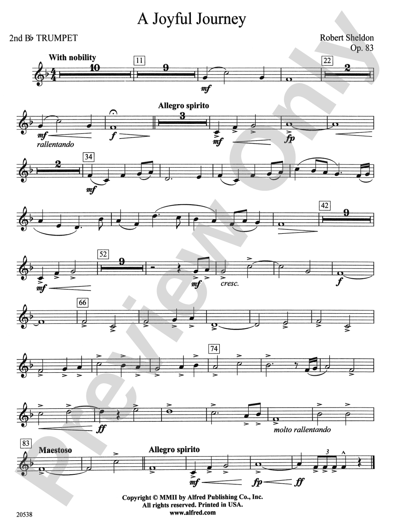 A Joyful Journey: 2nd B-flat Trumpet