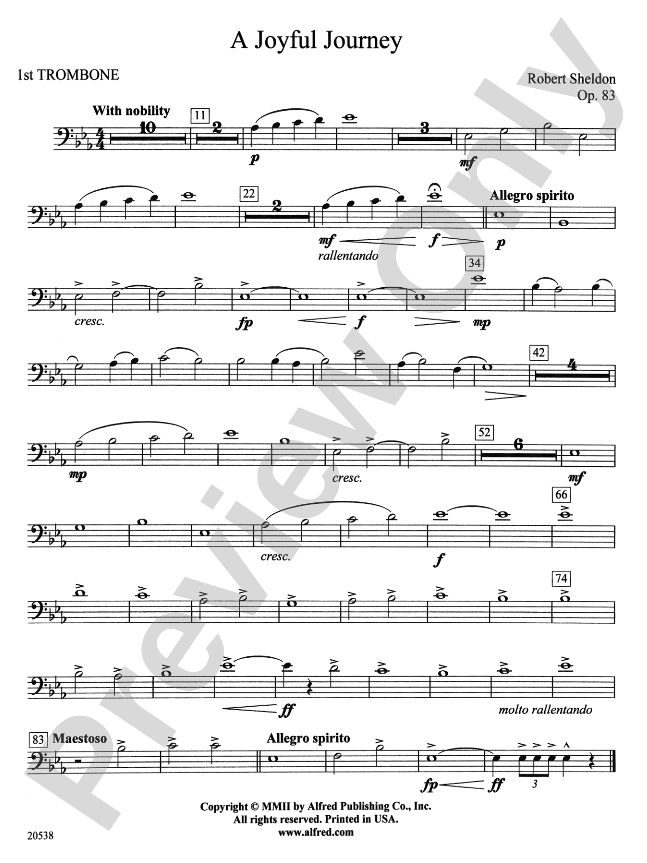A Joyful Journey: 1st Trombone
