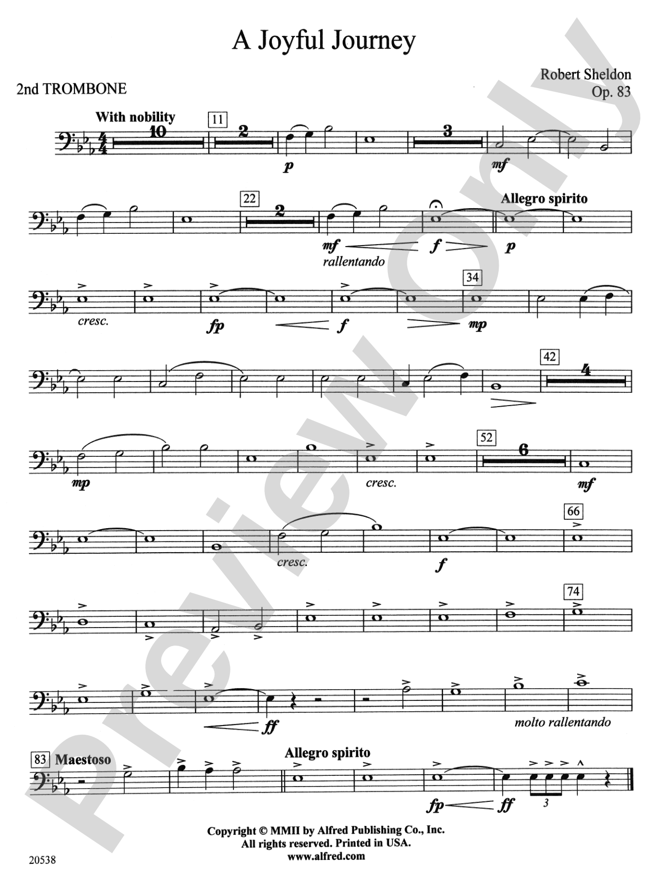 A Joyful Journey: 2nd Trombone