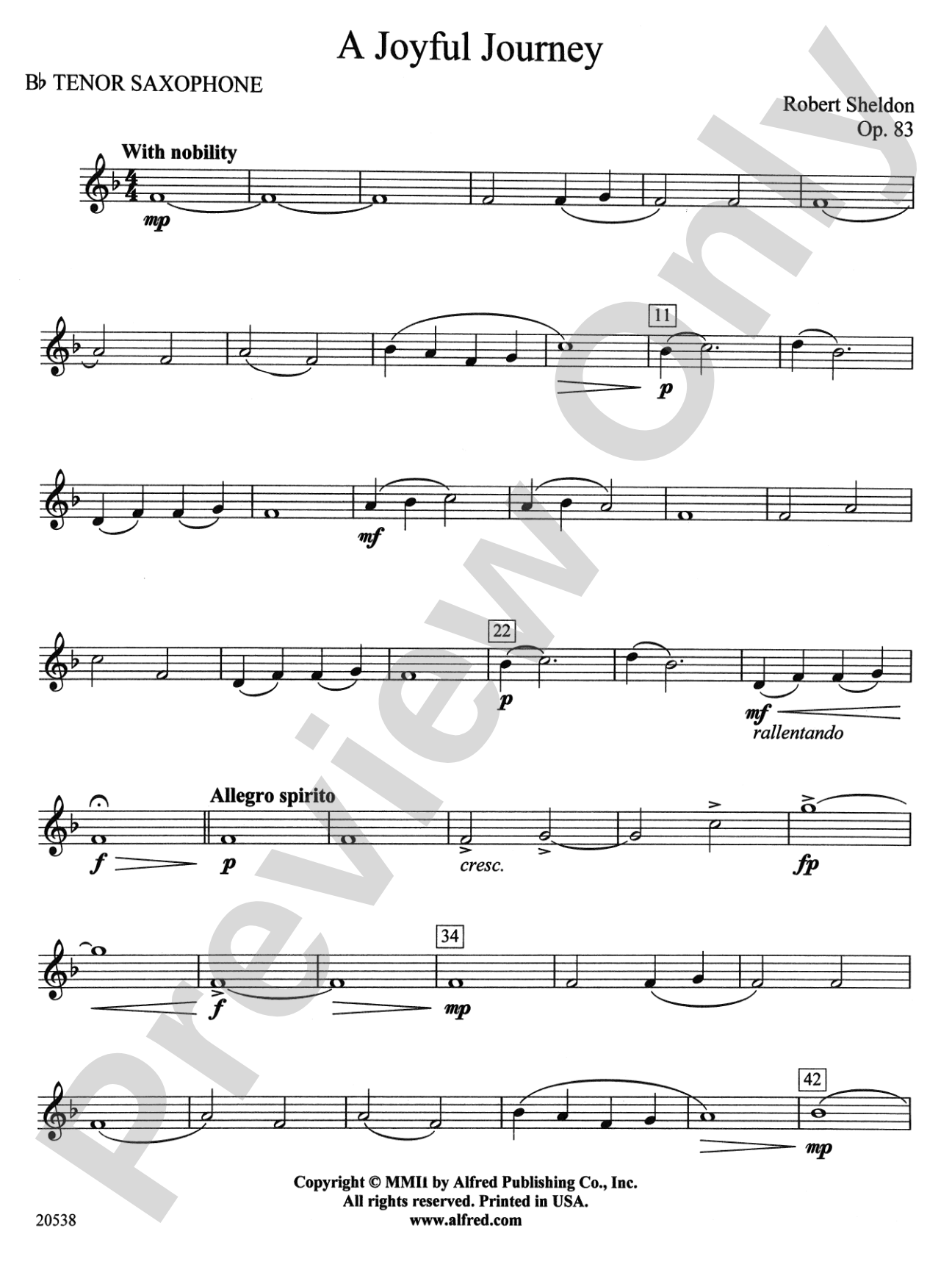 A Joyful Journey: B-flat Tenor Saxophone