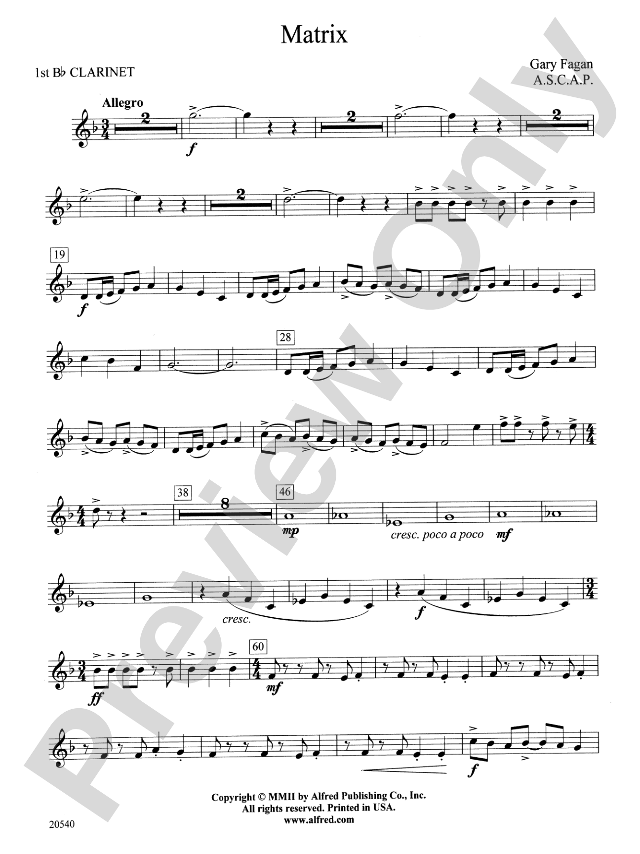 Matrix: 1st B-flat Clarinet