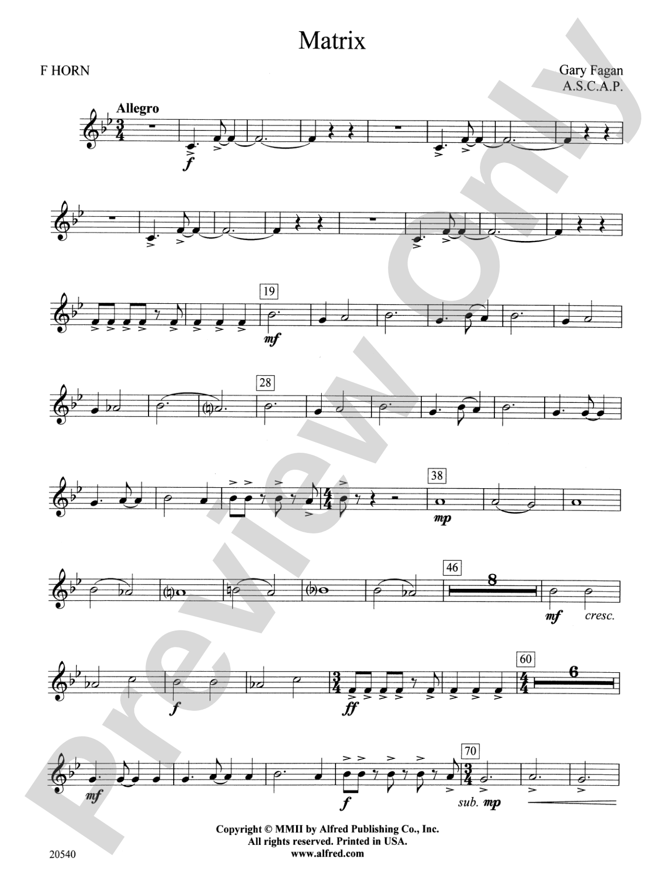 Matrix: 1st F Horn