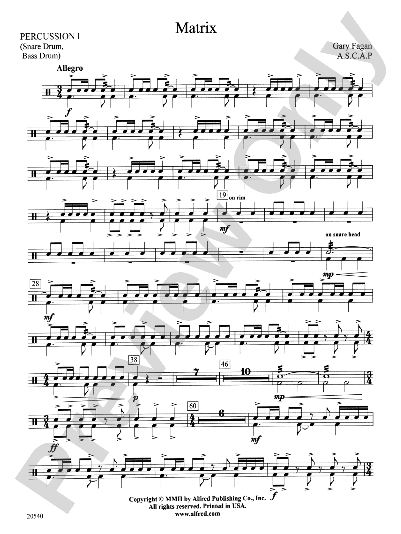 Matrix: 1st Percussion