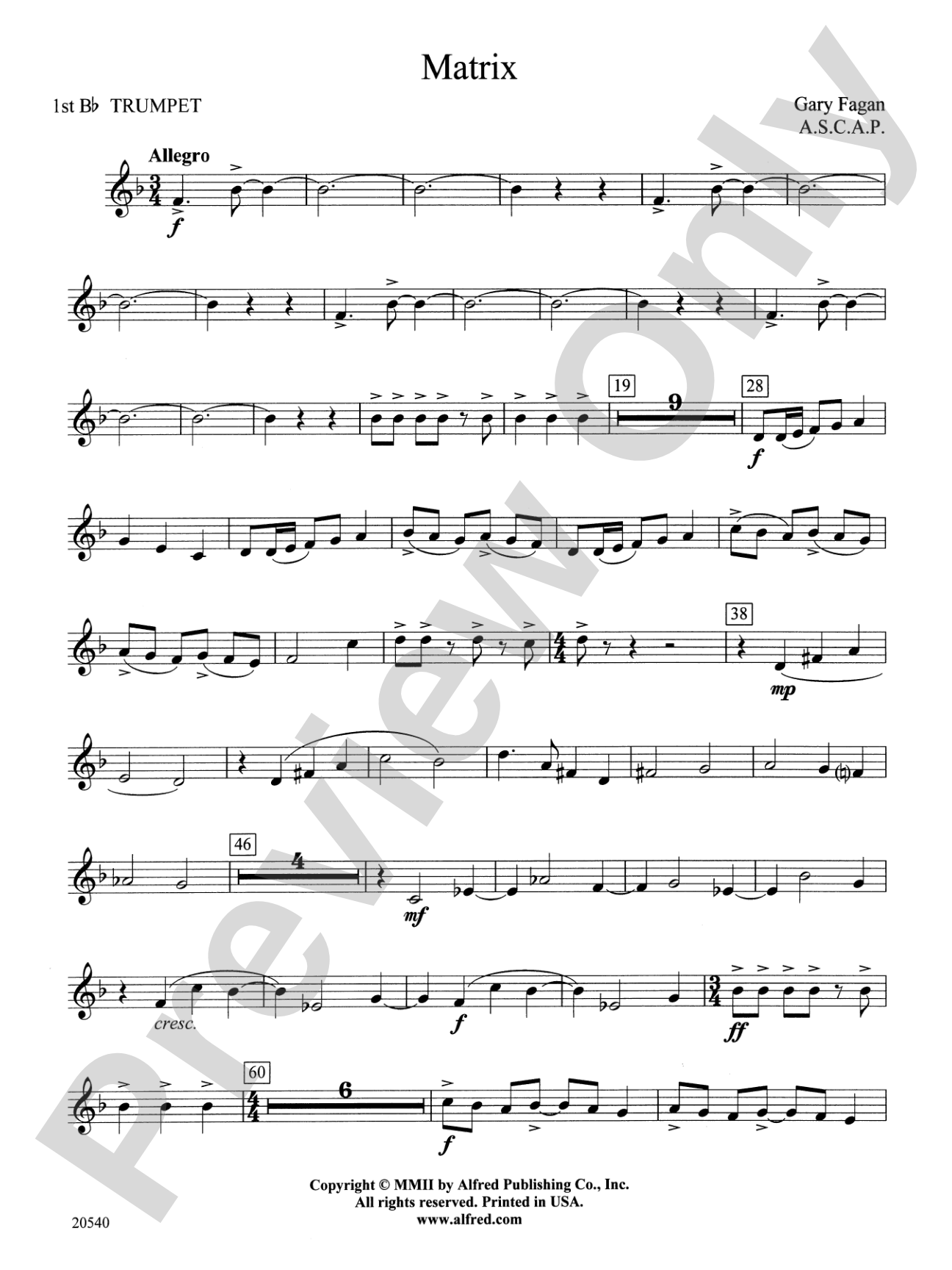Matrix: 1st B-flat Trumpet