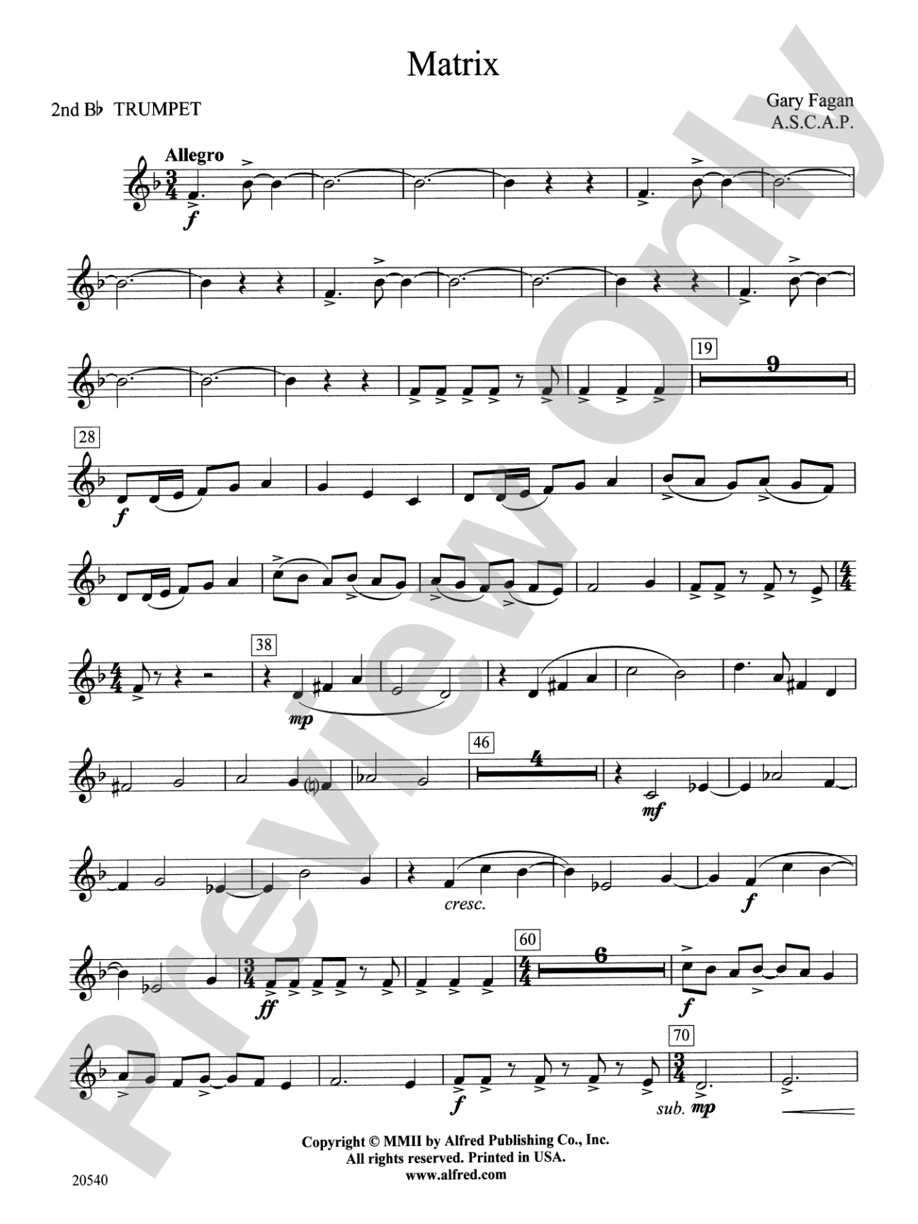Matrix: 2nd B-flat Trumpet