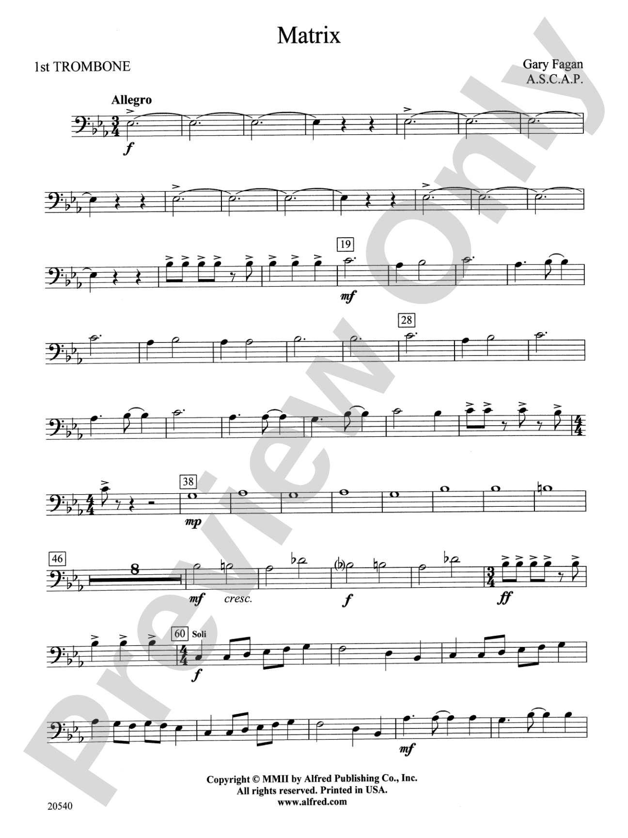 Matrix: 1st Trombone