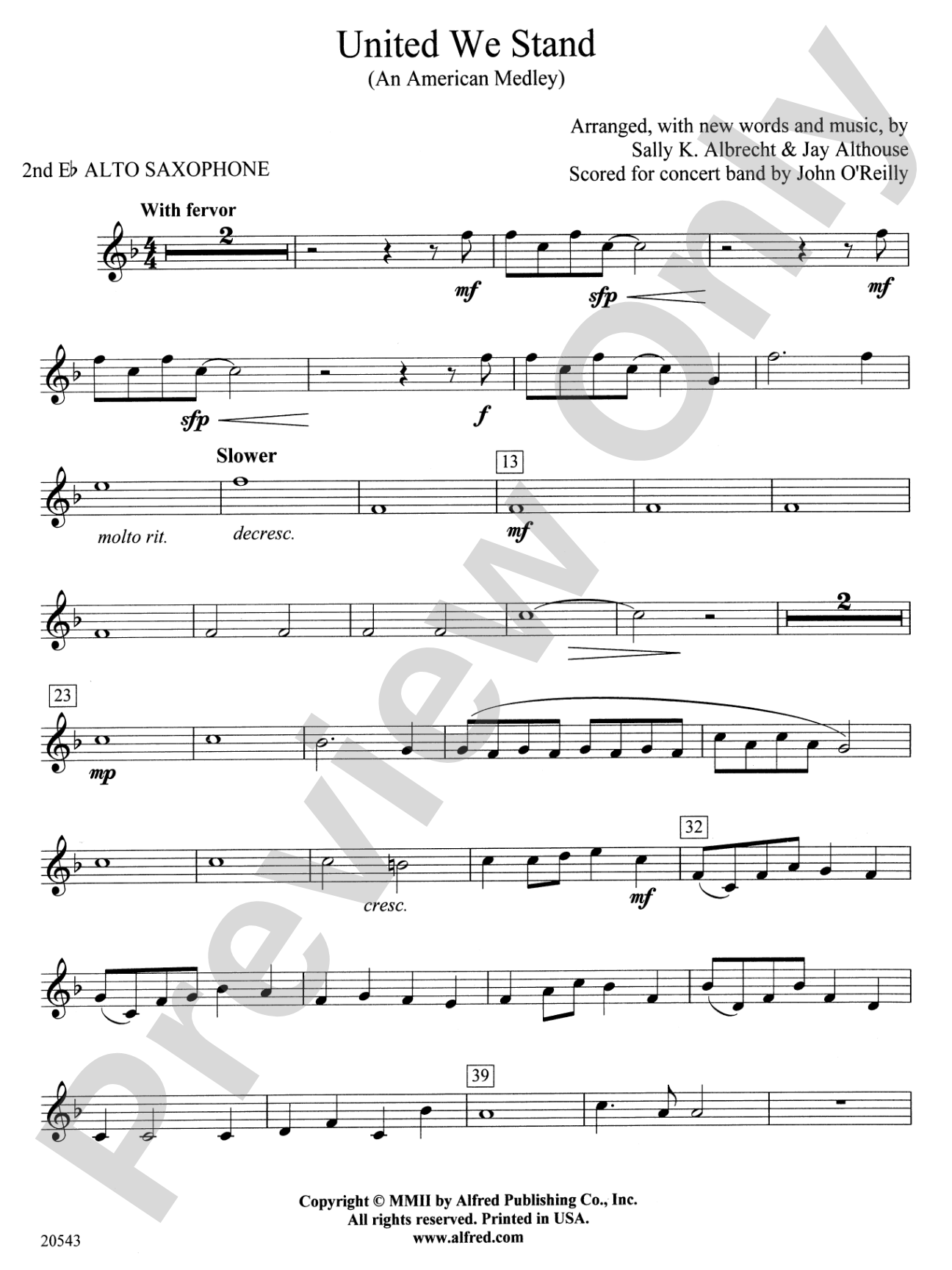 United We Stand (An American Medley): 2nd E-flat Alto Saxophone