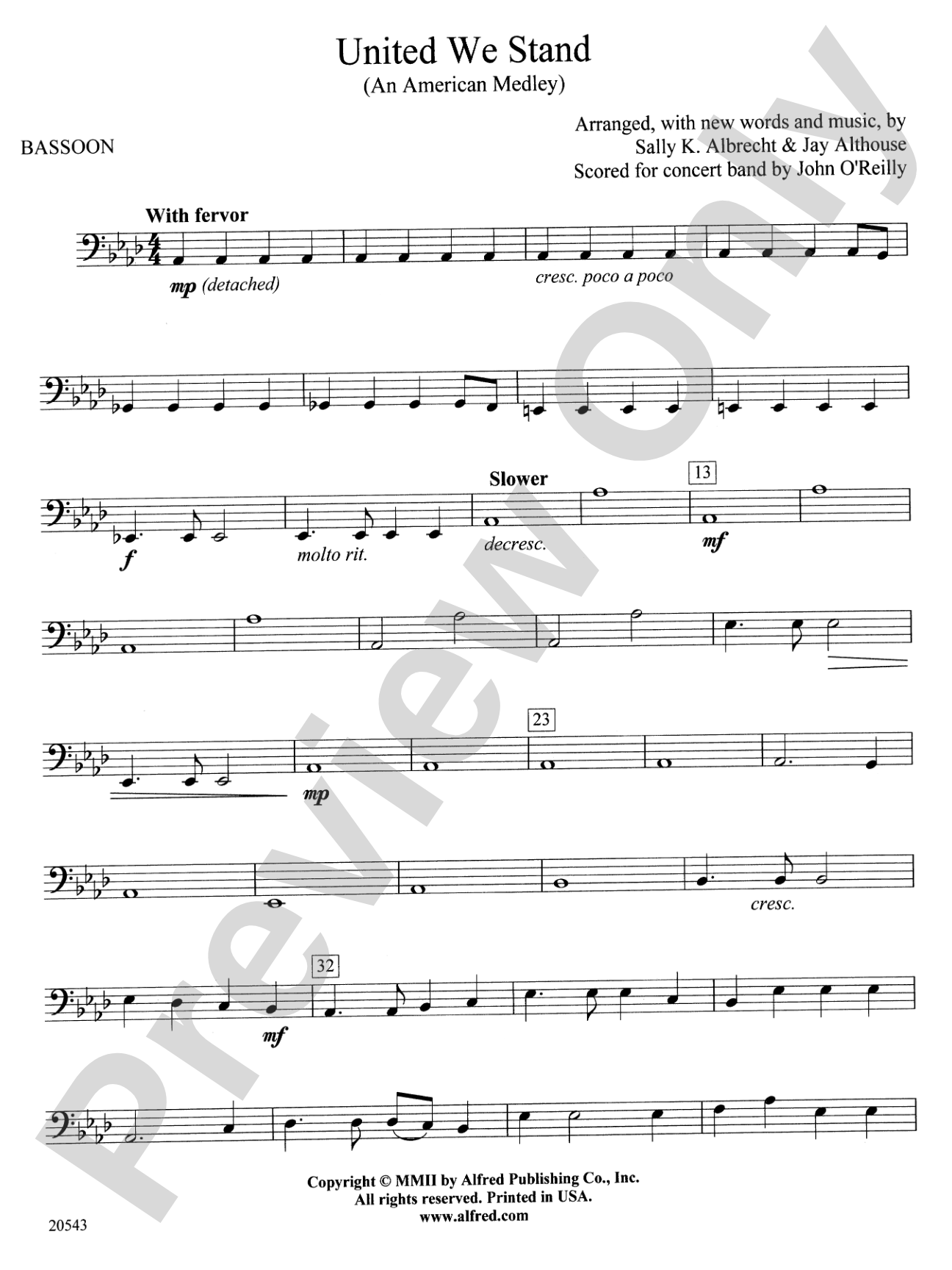 United We Stand (An American Medley): Bassoon