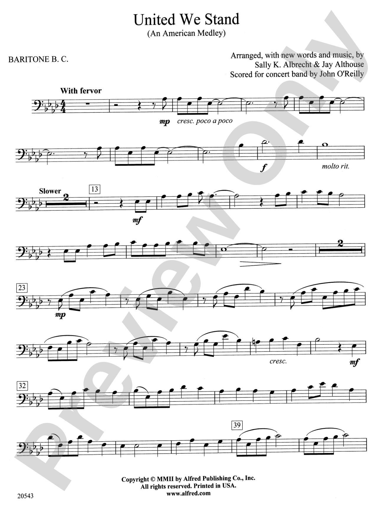 United We Stand (An American Medley): Baritone B.C.