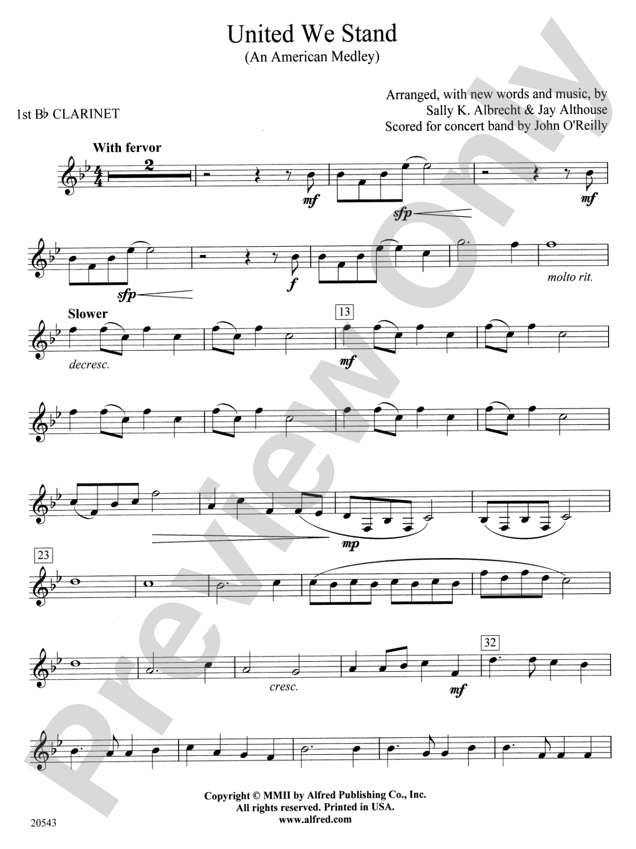 United We Stand (An American Medley): 1st B-flat Clarinet