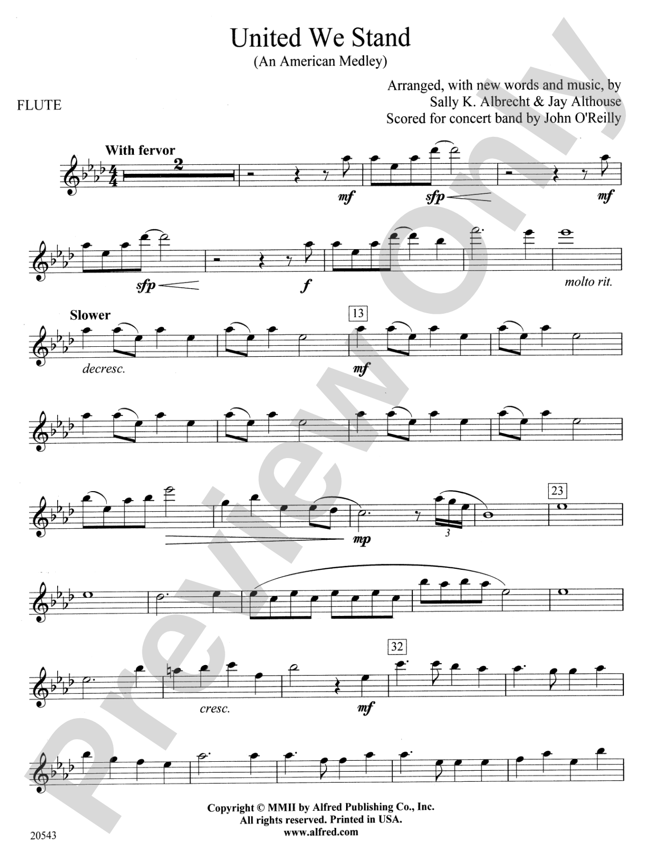 United We Stand (An American Medley): Flute