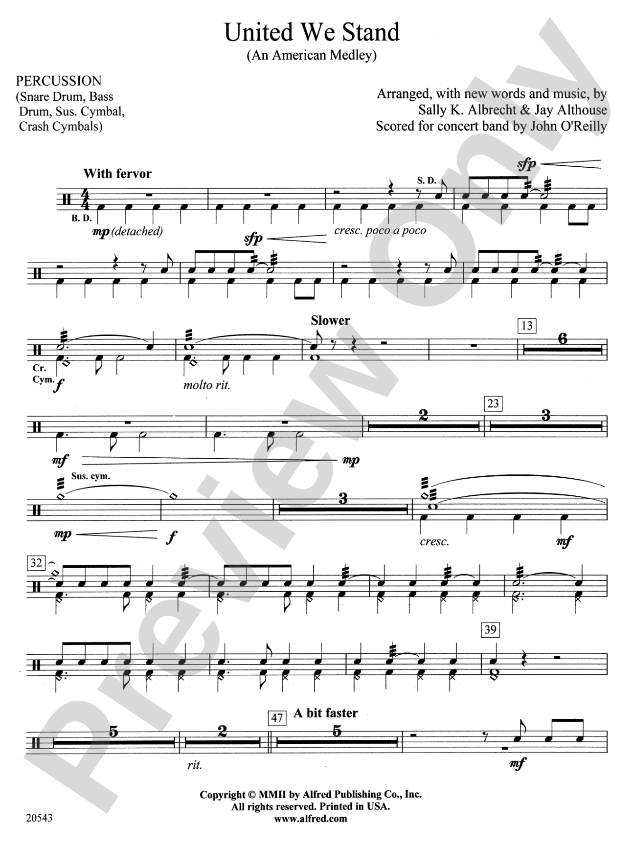 United We Stand (An American Medley): 1st Percussion