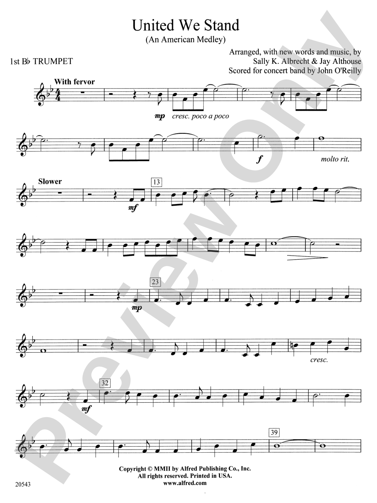United We Stand (An American Medley): 1st B-flat Trumpet