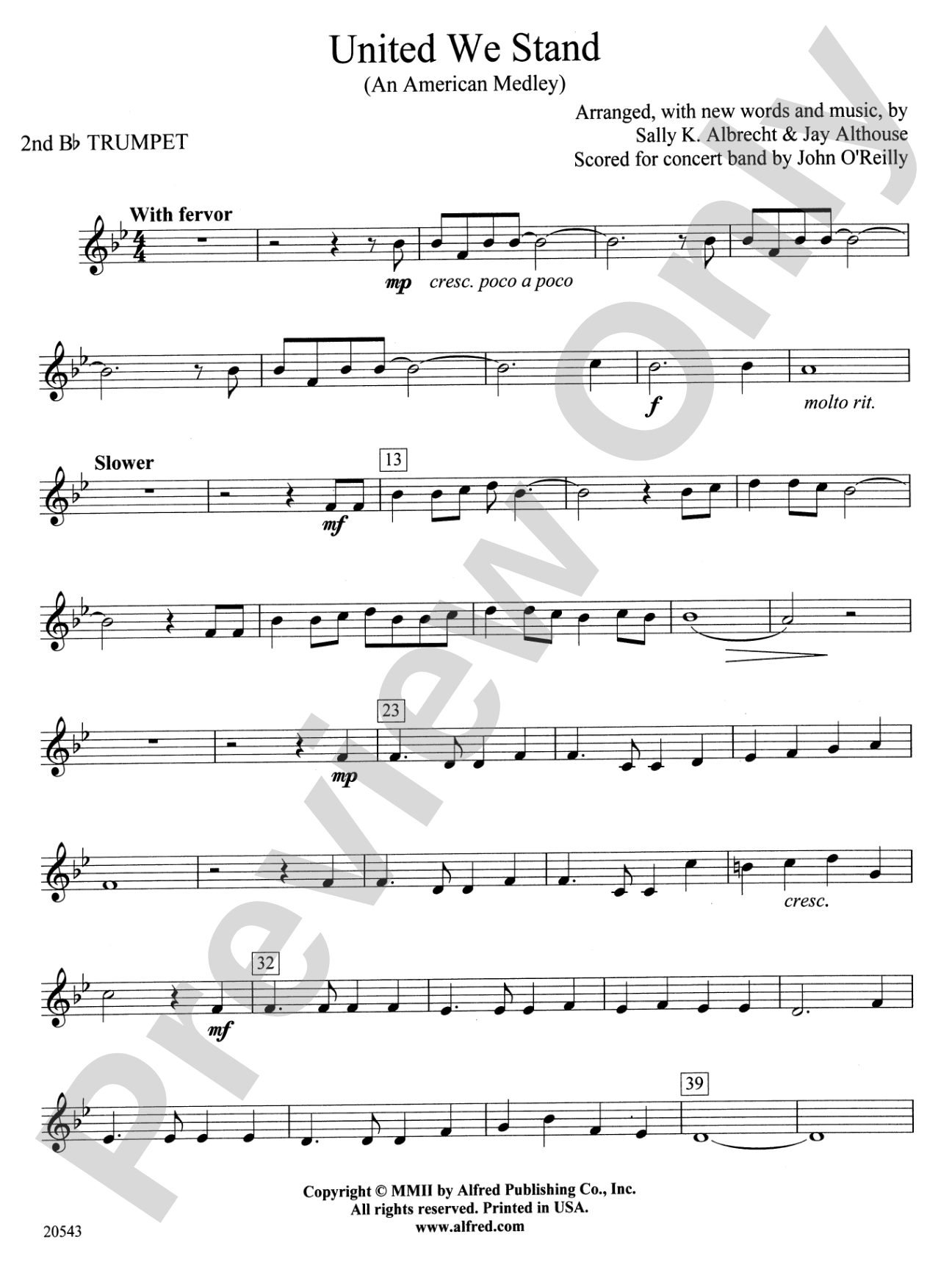 United We Stand (An American Medley): 2nd B-flat Trumpet